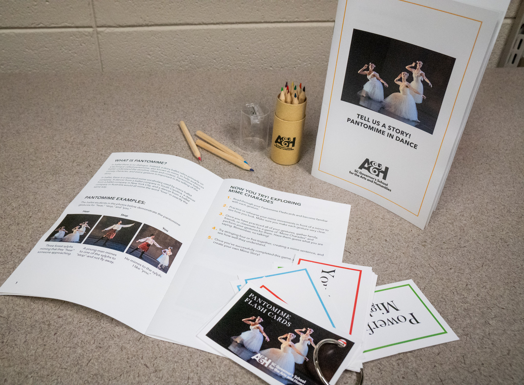 Pantomime in dance booklet and flash cards