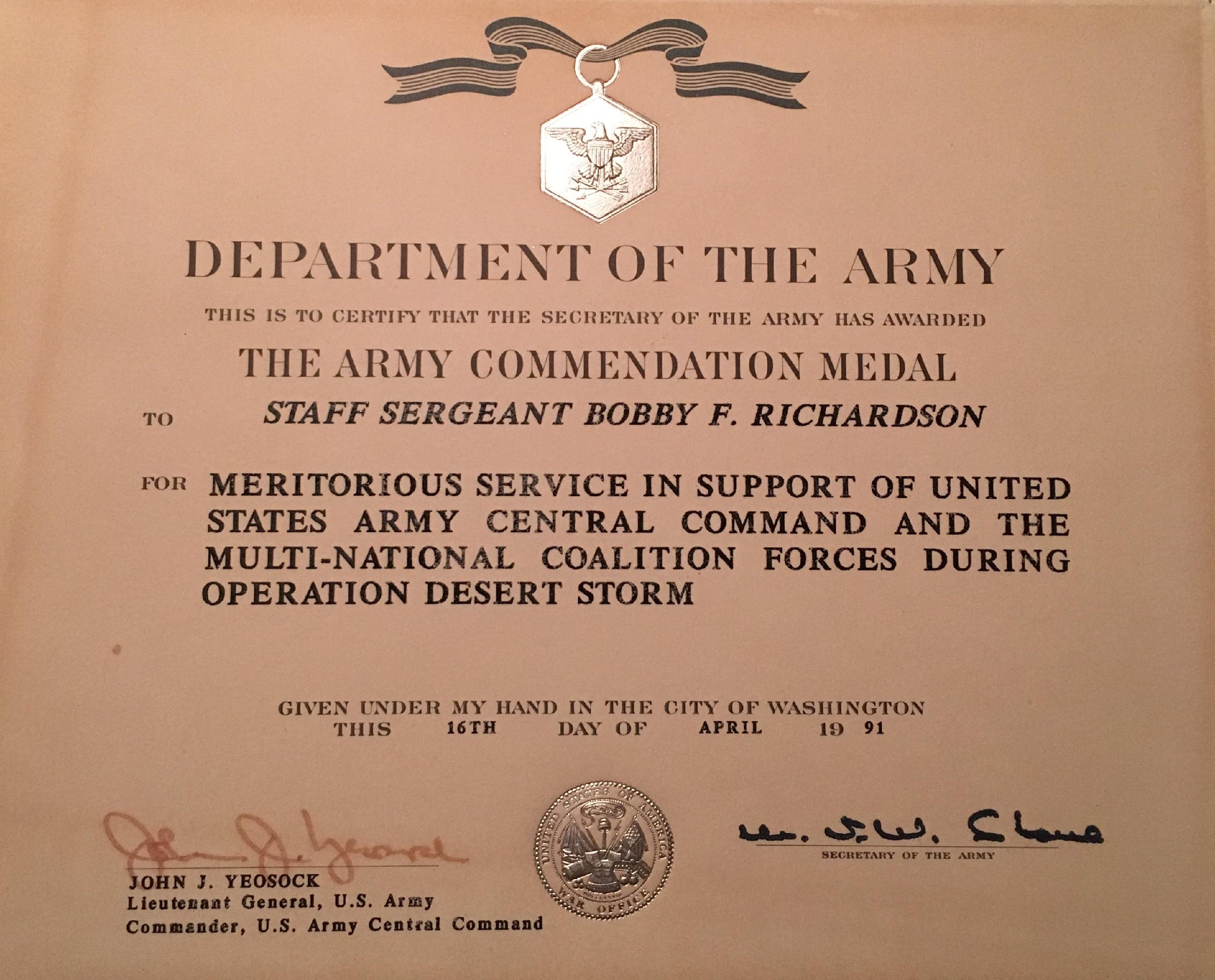 Army Certificate