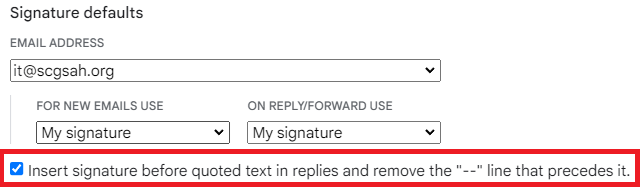 Email Signature Setup Step Two