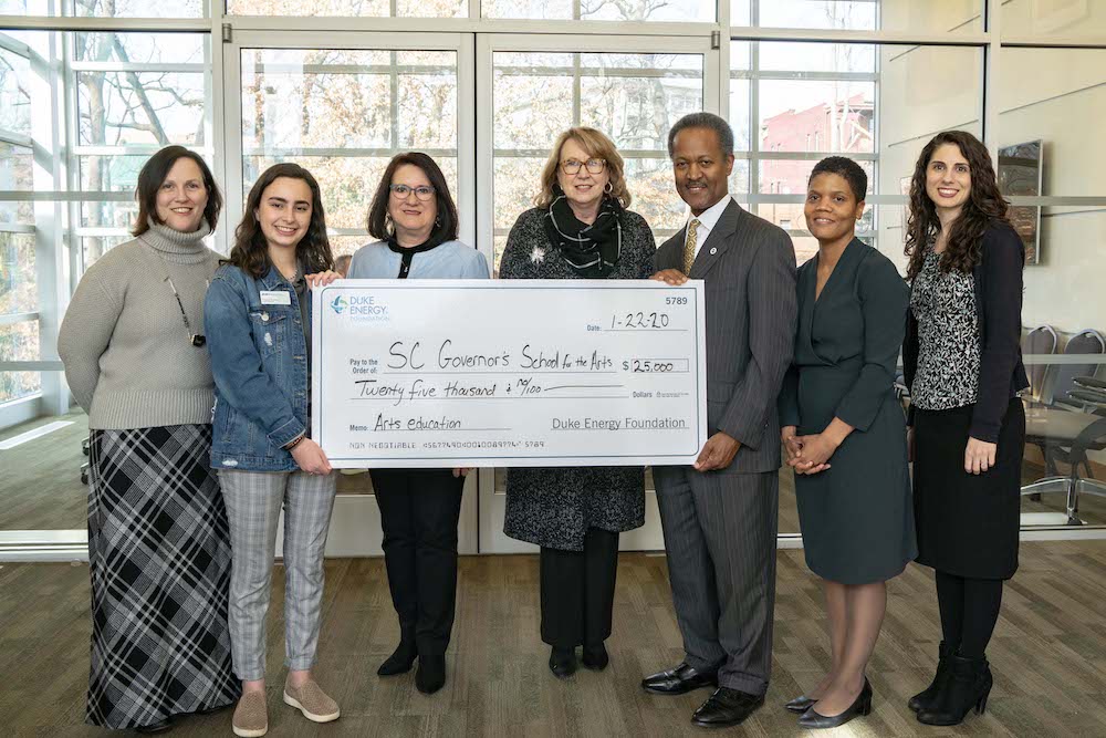 The Duke Energy Foundation presented a $25,000 check to the SC Governor’s School for the Arts and Humanities and Governor’s School Foundation.