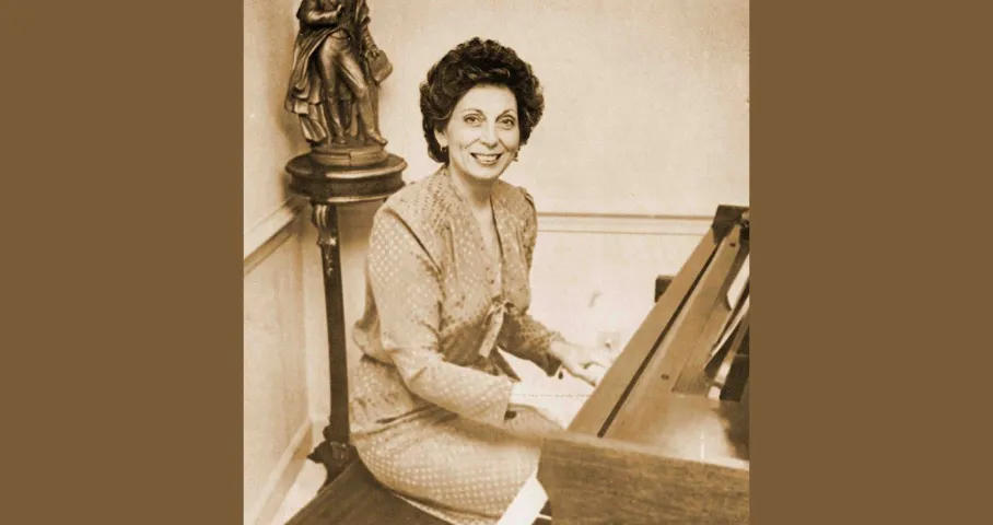 Viriginia Uldrick at the piano