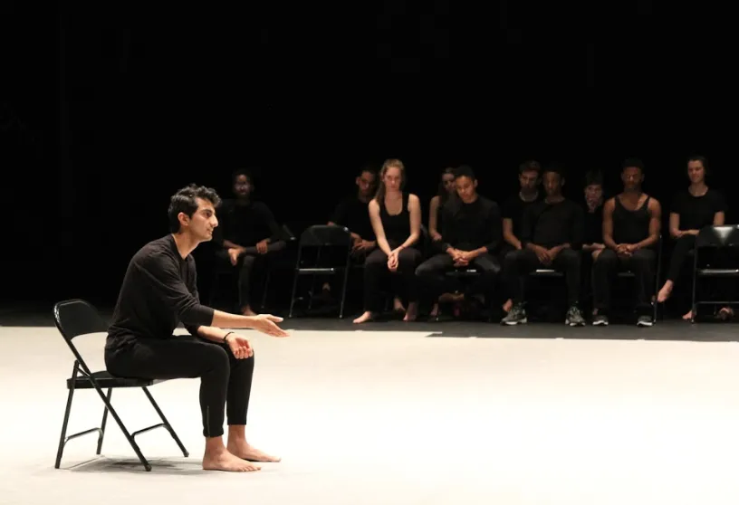 Drama student performing a monologue