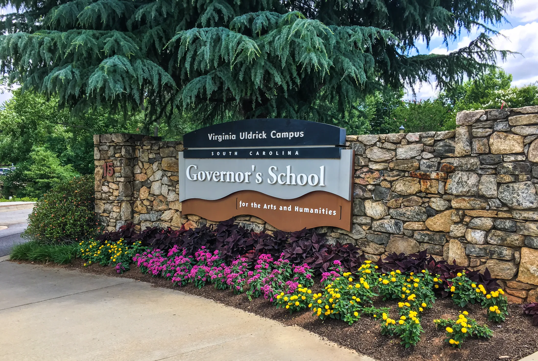 Campus entrance sign