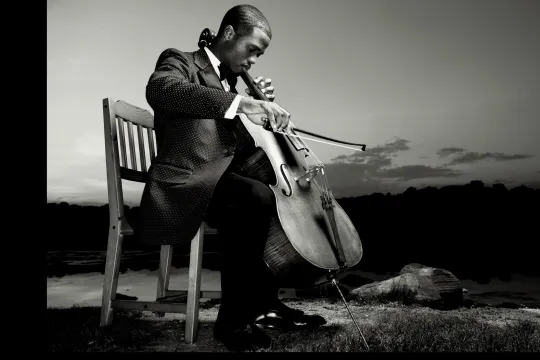 Caleb Vaughn-Jones playing cello